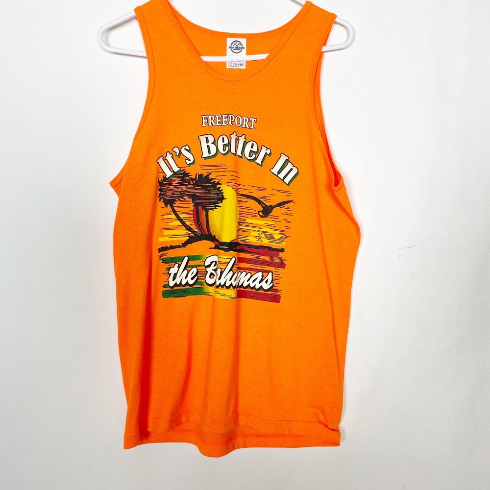 Delta Pro Weight Women's Size Medium Tank Top Tee Orange Freeport Bahamas
